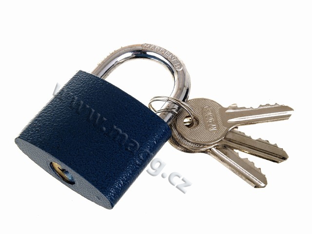 Visací zámek litina 32 mm - modrý č. 32132