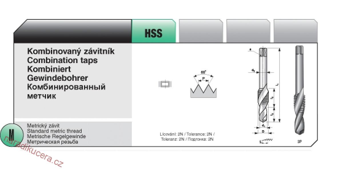 Kombinovaný závitník M 8 HSS Bučovice tools