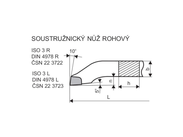 Soustružnický nůž rohový pravý 3722 32x20 S20