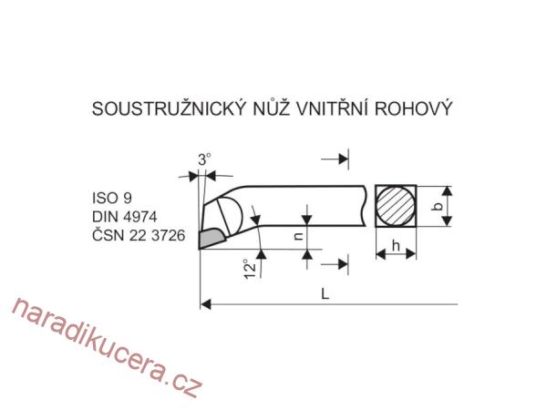 Soustružnický nůž vnitřní rohový 22 3726 20x20  S30