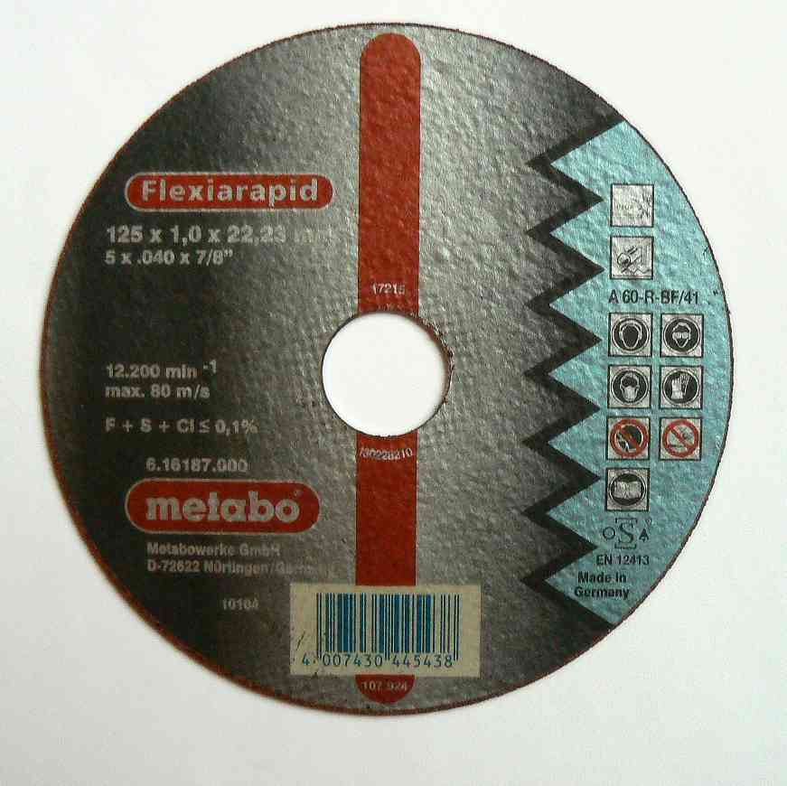 Řezný kotouč Metabo 125x1,0 ocel + nerez