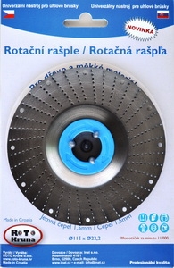 Rotační rašple 125x22,2 mm jemná čepel 1,5 mm