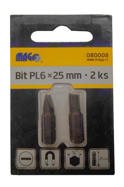 Bit plochý 6/25 mm Magg - pár č. 080008