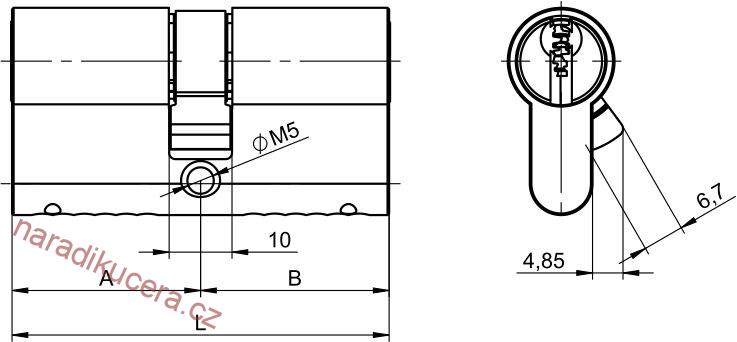 Vložka FAB 3.00/D 30+35 5klíčů TB3 Mosaz