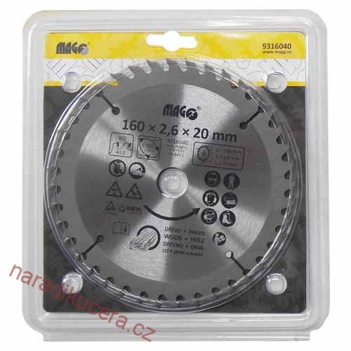 Pilový kotouč Magg 160x2,6x20  40z č.9316040 sš.