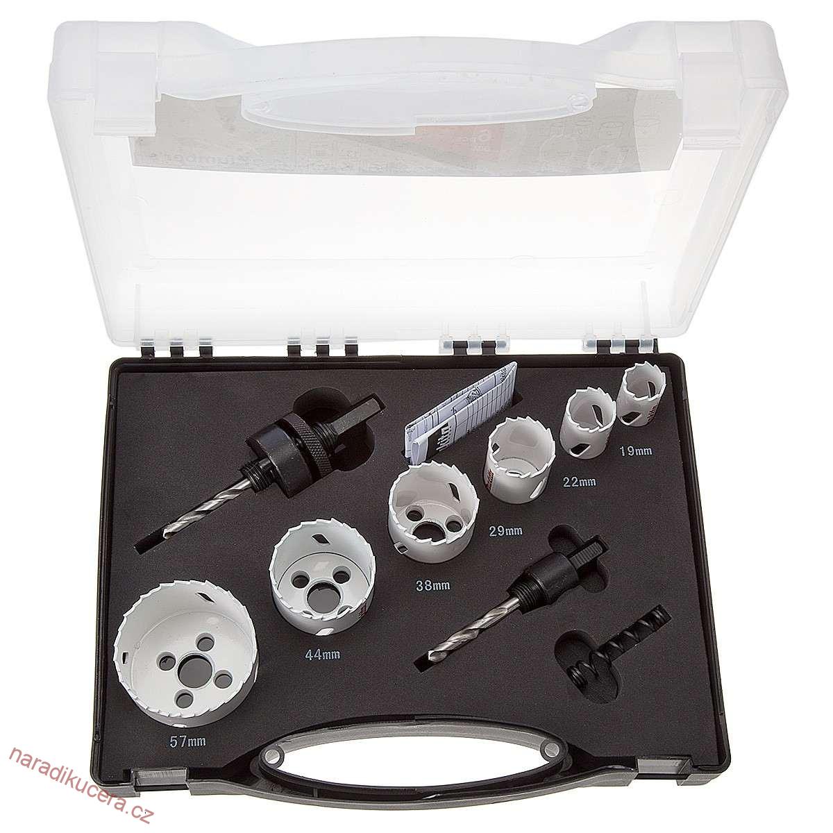 MAKITA - sada bimetalových vrtacích korunek + adaptéry 19,22,29,38,44,57mm