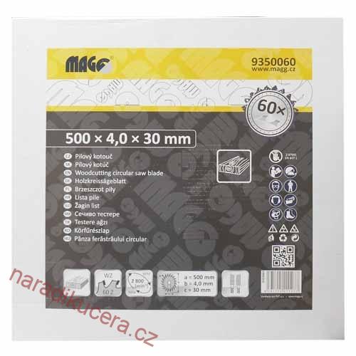 Pilový kotouč Magg 500x4,0x30  60z č.9350060 sš.