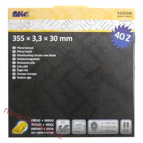 Pilový kotouč Magg 355x3,3x30  40z č.9335540 sš.