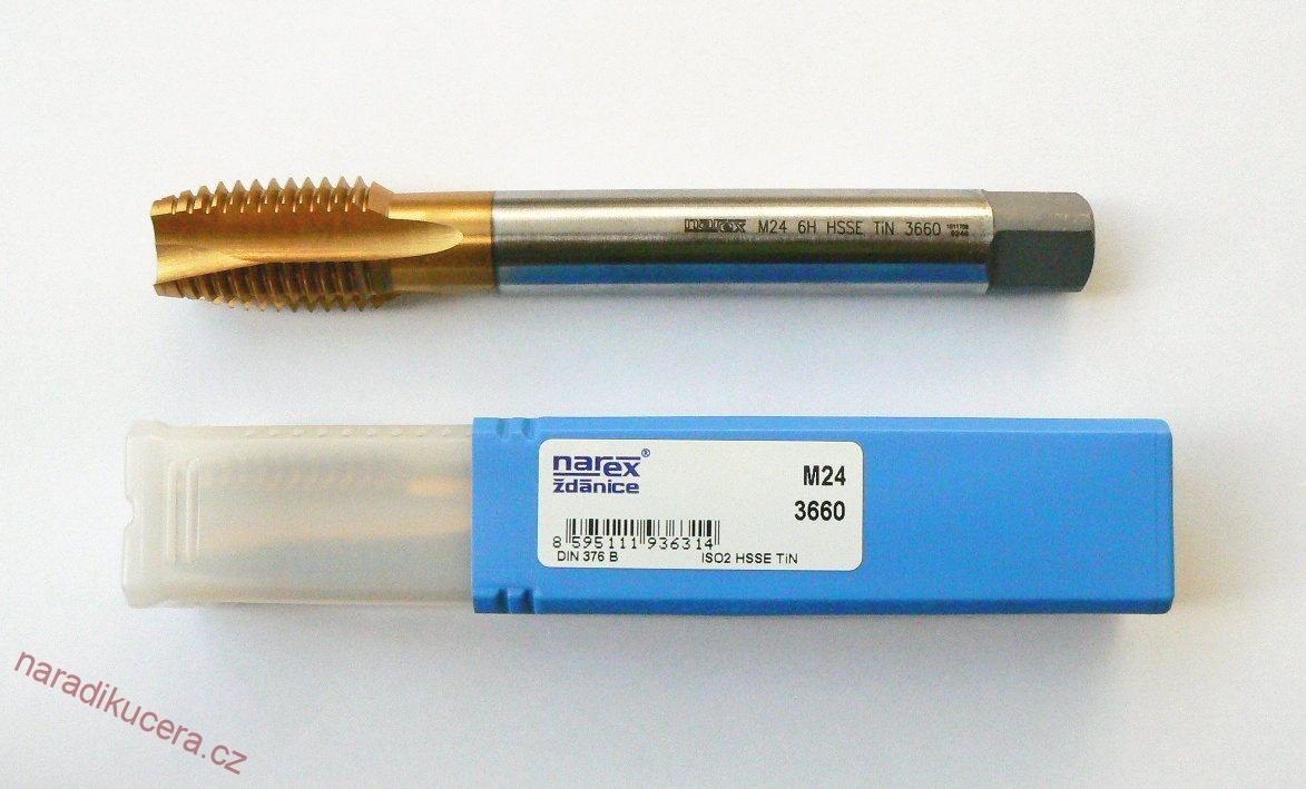 Závitník DIN 376/3660  M24 HSSE ISO2 TiN  přímá drážka