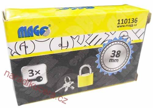 Visací zámek 38mm - zlatý  Magg