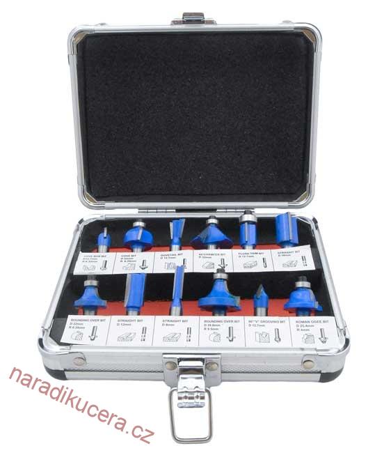 Sada HM fréz stopka 8mm - 12 dílů v AL kufru