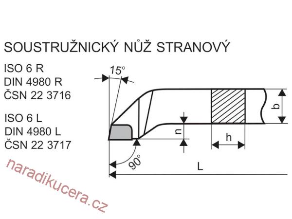 Soustružnický nůž stranový pravý 22 3716 25x25 S20