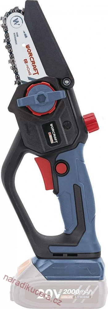 Aku mini řetězová pila Worcraft Home CHS-S20LiCM ShareSYS, 4", 20V Li-ion, SET v kufru