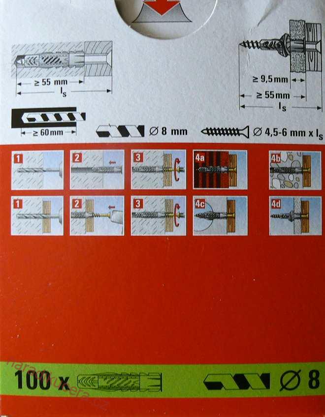 Fischer uzlovací hmoždinka UX  8 R  č.77870