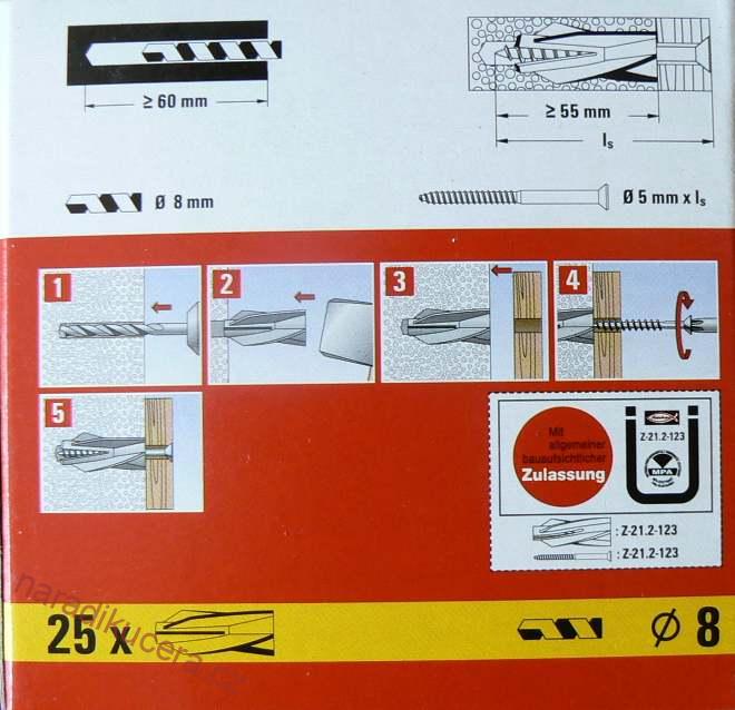 Fischer hmoždinka pro pórobeton GB  8  č.50491