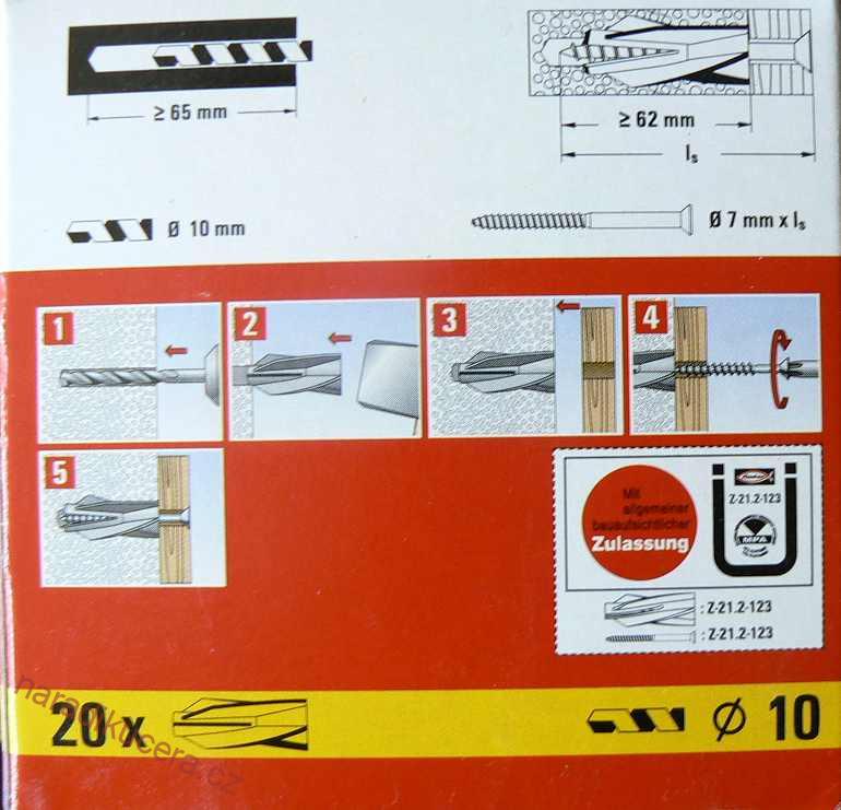 Fischer hmoždinka pro pórobeton GB 10  č.50492