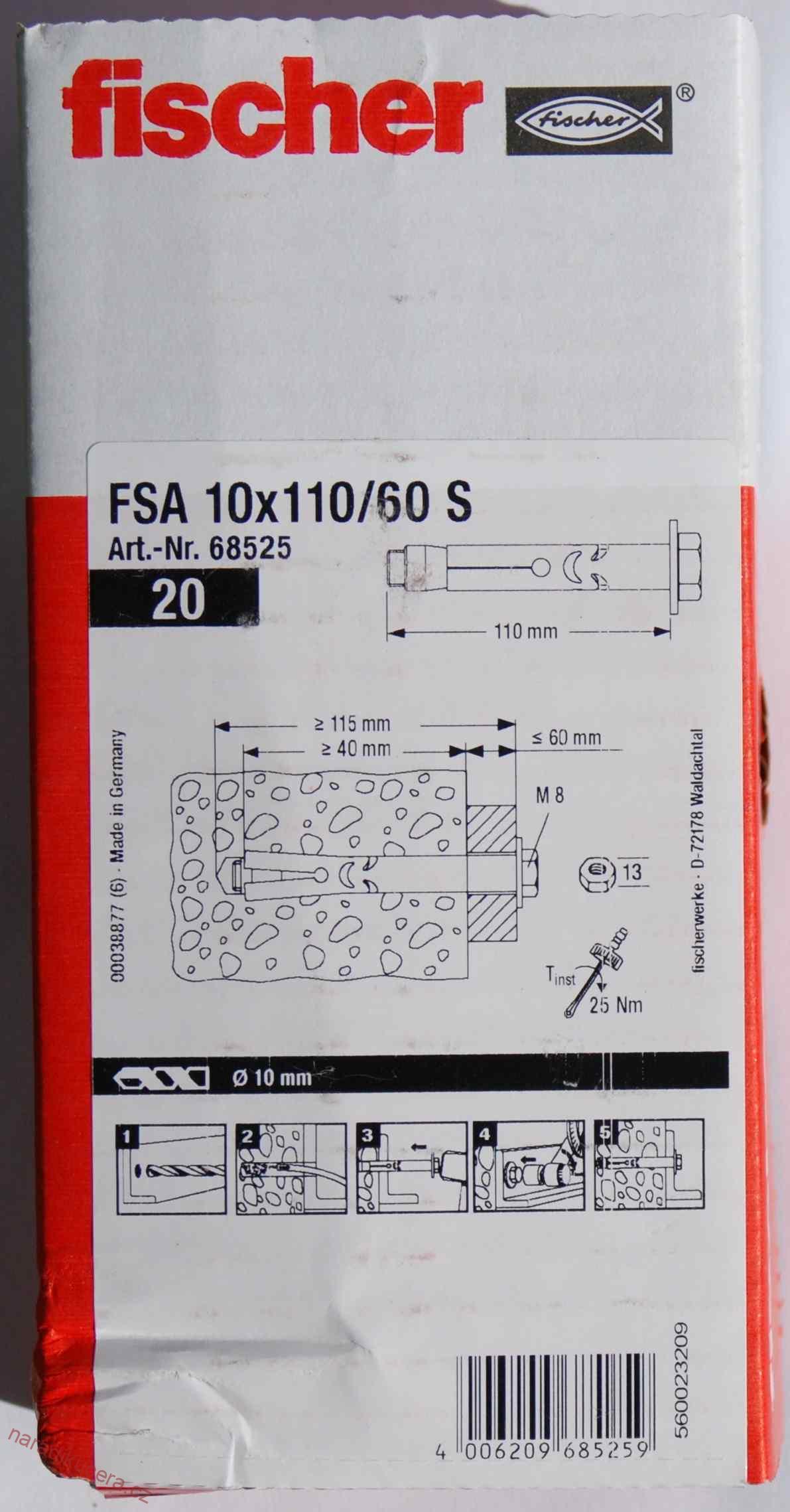 Fischer trub. kotva  FSA 10/60x115 S M 8  č.68525