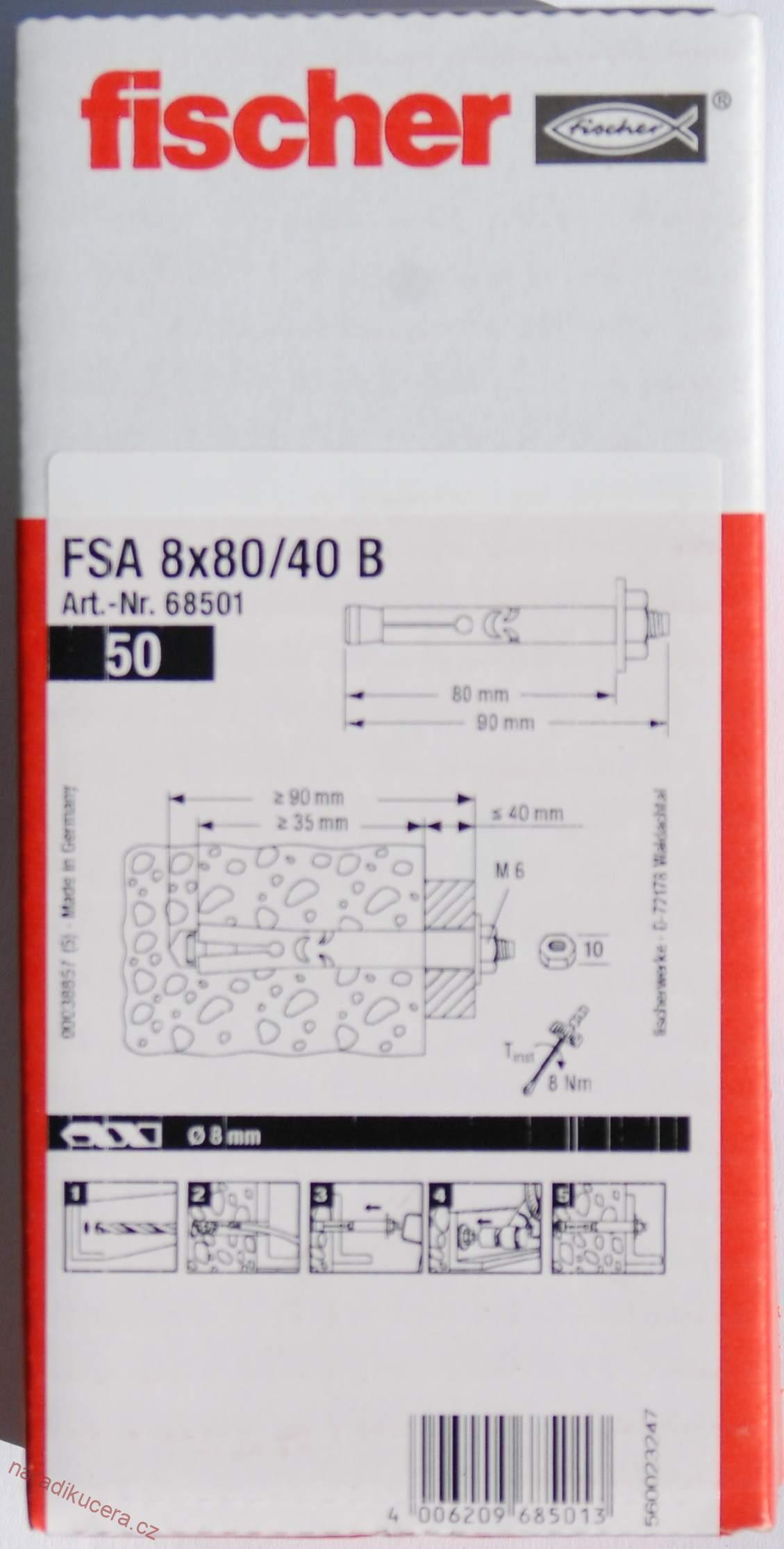 Fischer trub. kotva  FSA 8/40x80 B M 8  FR68501